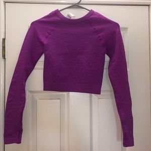 Fablectics Long Sleeve Athletic Crop Top Size XS